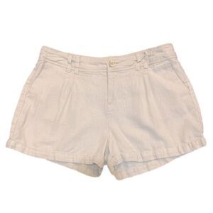 CISONO Lenin Blend Shorts Women’s L Tan Zip Up Pockets Cuffed Hem.